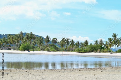 Fototapeta Naklejka Na Ścianę i Meble -  Tropical Palm Trees at Laem Haad Beach on Koh Yao Yai