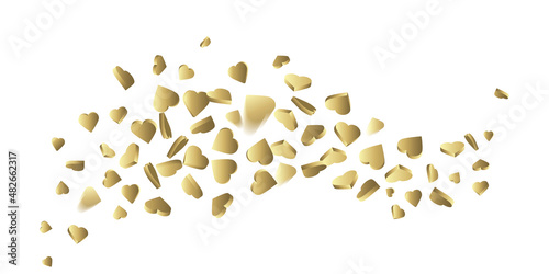 Valentines day illustration - Gold hearts love background design