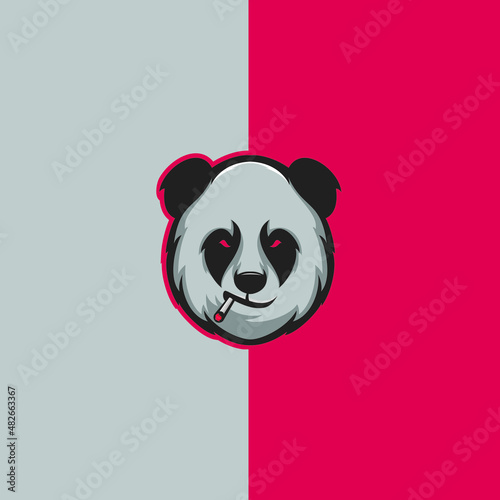 panda mascot gaming esports logo