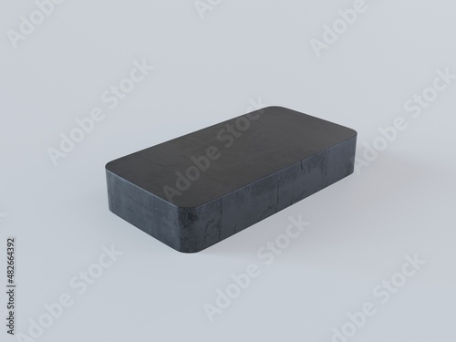 Photos 3D Rendering Ferrite magnet Magnet isolated on white