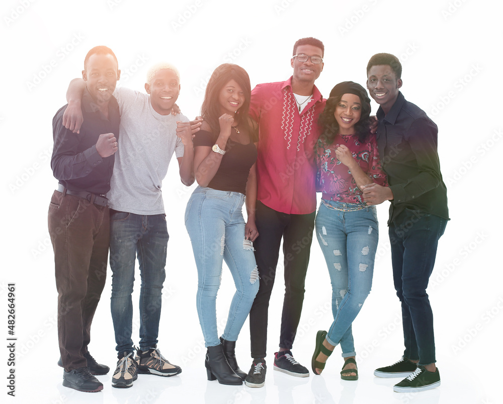 Fototapeta premium young people from different countries of Africa standing together.