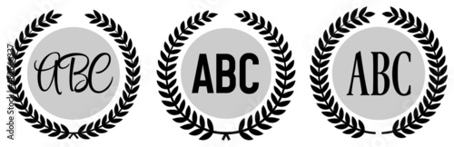 Vector laurel wreaths with monograms 
