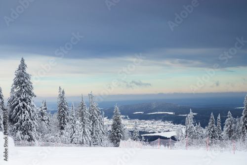 winter landscape in the mountains, snow on the trees © Viktor