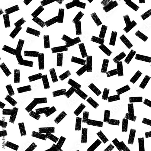Black and white hand drawn seamless texture design for backgrounds, fabrics and wrapping paper, vector illustration