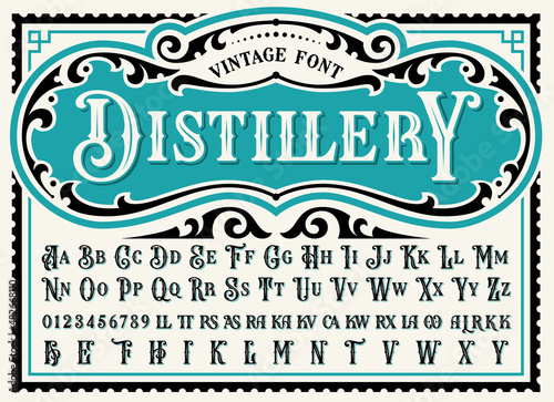 Vintage Display Font, this font can be used for vintage logotypes, alcohol labels, or for other packages.