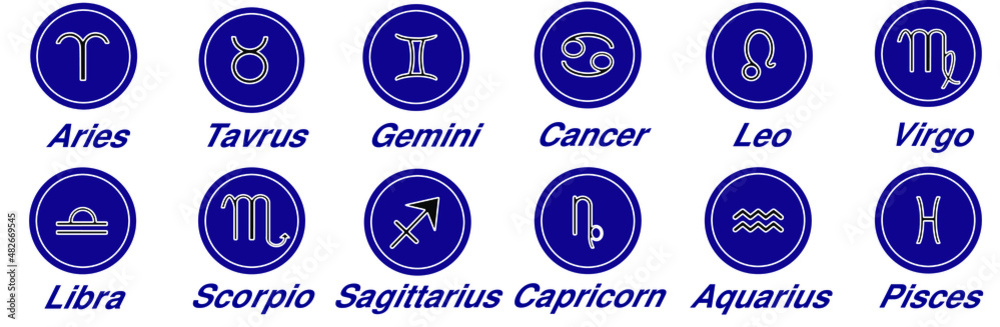 vector horoscope on a white background vector horoscope on a white background