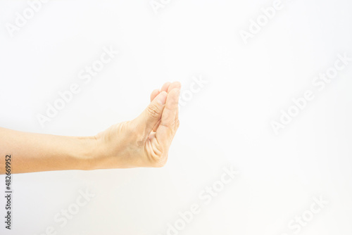 hand of person showing sign