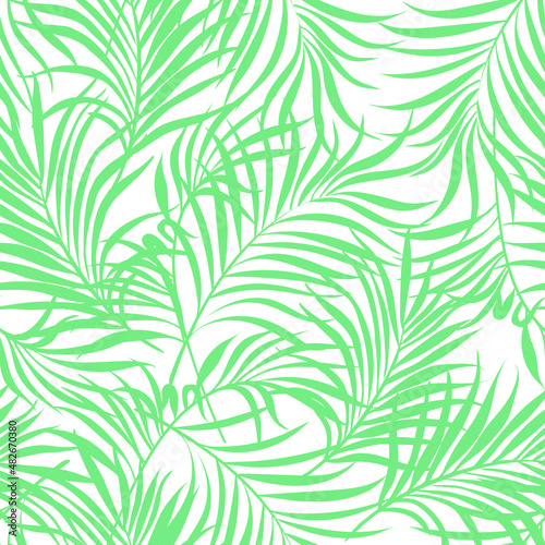 Palm vector pattern. Tropical seamless illustration. Summer print. © Logunova  Elena