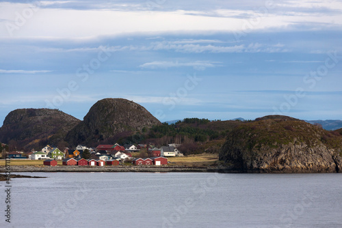 The village of Garten on the island of the same name, at the mouth of the Trondheimsfjorden, Ørland, Trøndelag, Norway photo