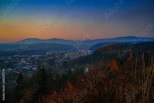 sunrise over the mountains, Krkonoše, Czech Republic