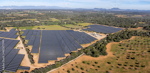 Sa Caseta Parc Fotovoltaic, solar energy plates, Llucmajor, Mallorca, Balearic Islands, Spain photo