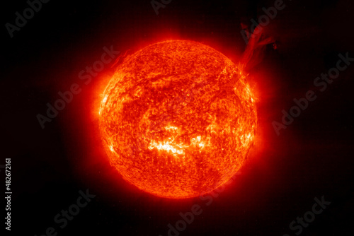 фотографія The sun from space on a dark background