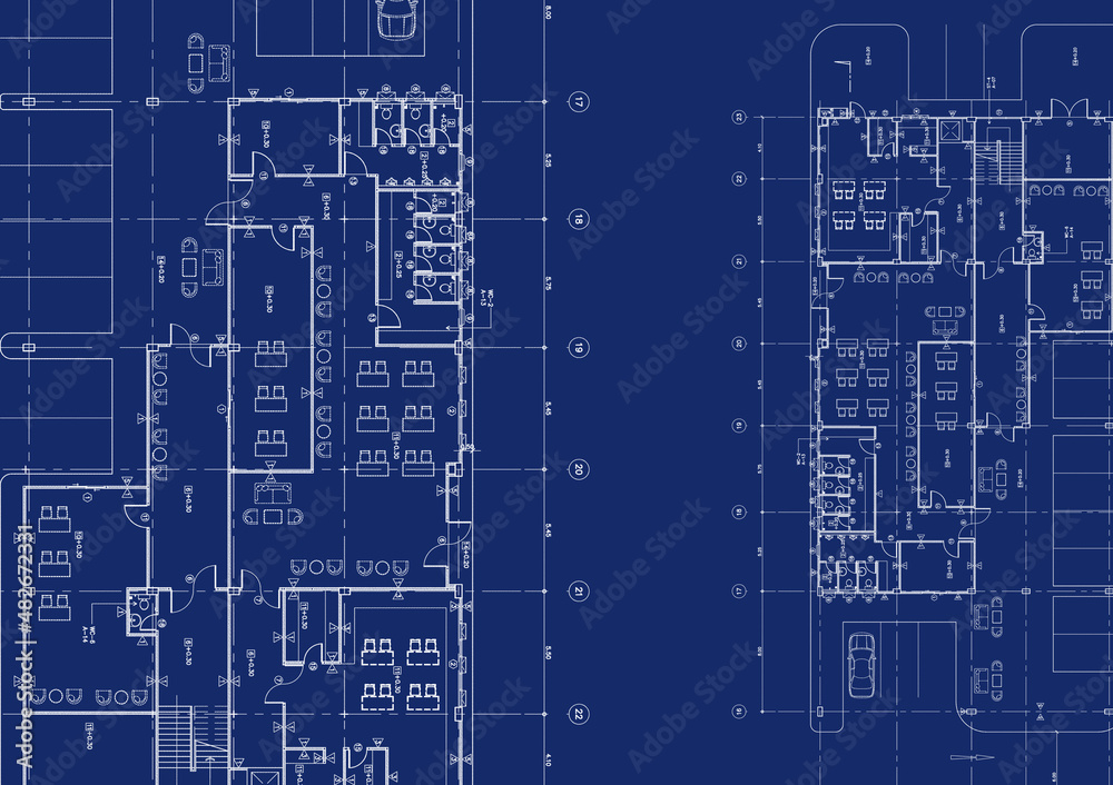 Floor plan designed building on the drawing.