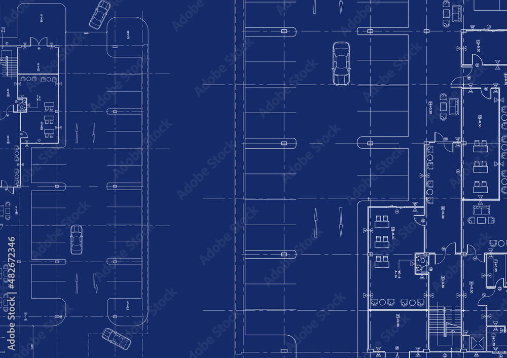 Obraz premium Floor plan designed building on the drawing.