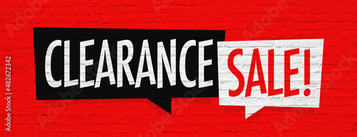 Clearance sale on speech bubble  photo