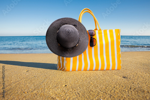 Badetasche am Goldstrand an der Bulgarischen Schwarzmeerküste