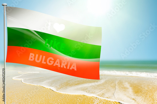 Bulgarische Flagge an der Schwarzmeerküste