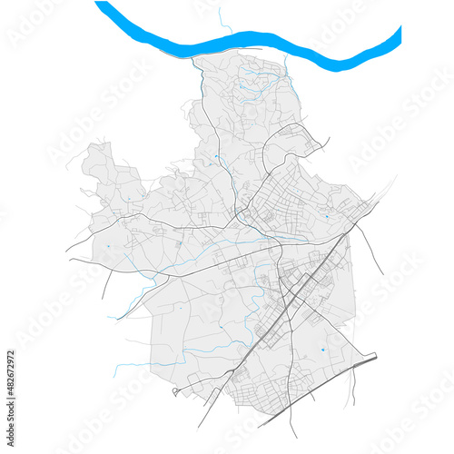 Leonding, Austria Black and White high resolution vector map