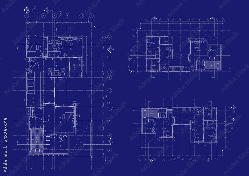 Floor plan designed building on the drawing.