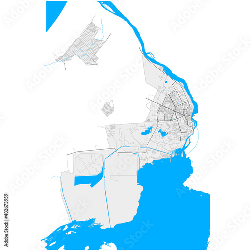 Narva, Estonia Black and White high resolution vector map