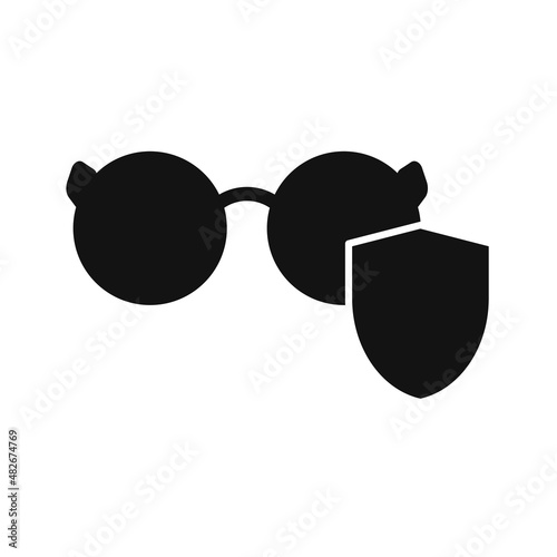 Stylish hipster glasses with protection sign