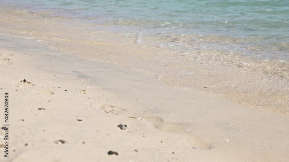 Egypt beach and red sea. Landscapes view of beach sea sand in summer day. Beach sea space area. Coastline in slow motion. Blue wave break on sand. Beautiful sea water wave. High quality FullHD footage Egypt beach and red sea. Landscapes view of beach sea sand in summer day. Beach sea space area. Coastline in slow motion. Blue wave break on sand. Beautiful sea water wave. High quality FullHD footage