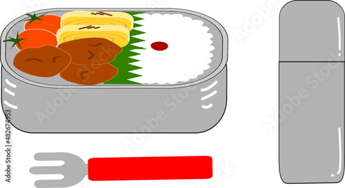 お弁当と水筒のセット