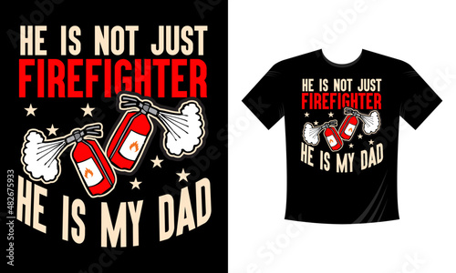 First In Last Out Firefighter - Firefighter T Shirt Design. Use a safe helmet and uniform in vector eps with a black background, The professional rescuer ever