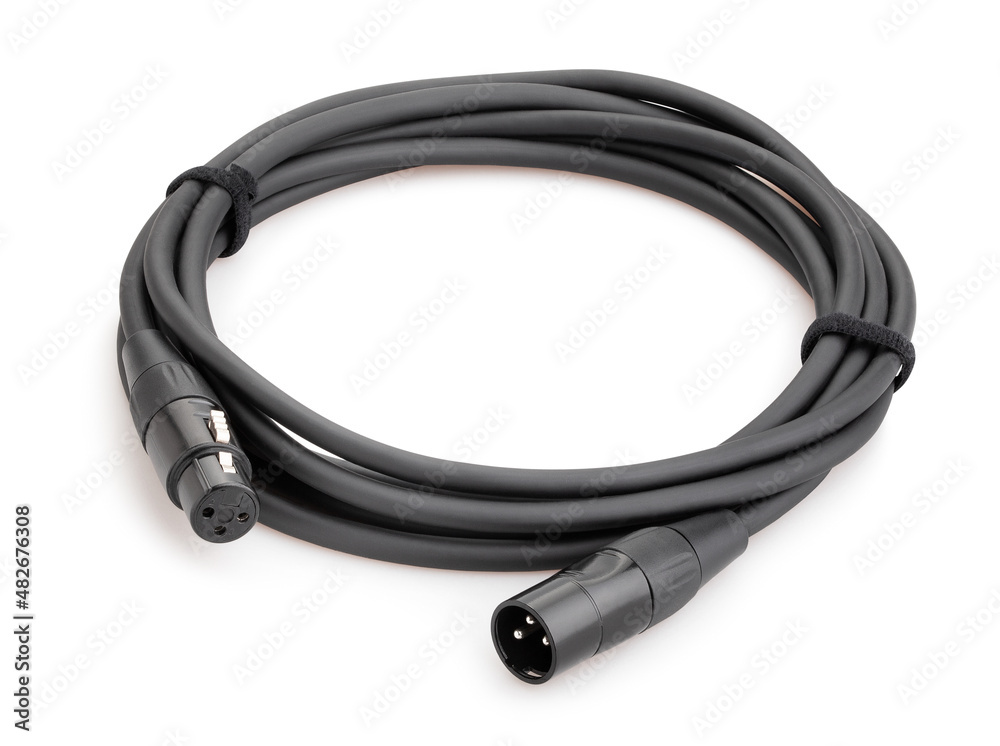 xlr cable path isolated on white xlr cable path isolated on white