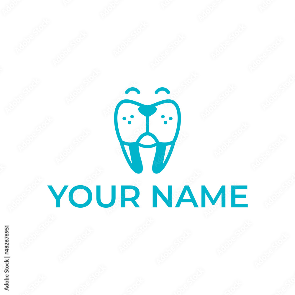 Walrus Dentist Logo Design Vector template Walrus Dentist Logo Design Vector template