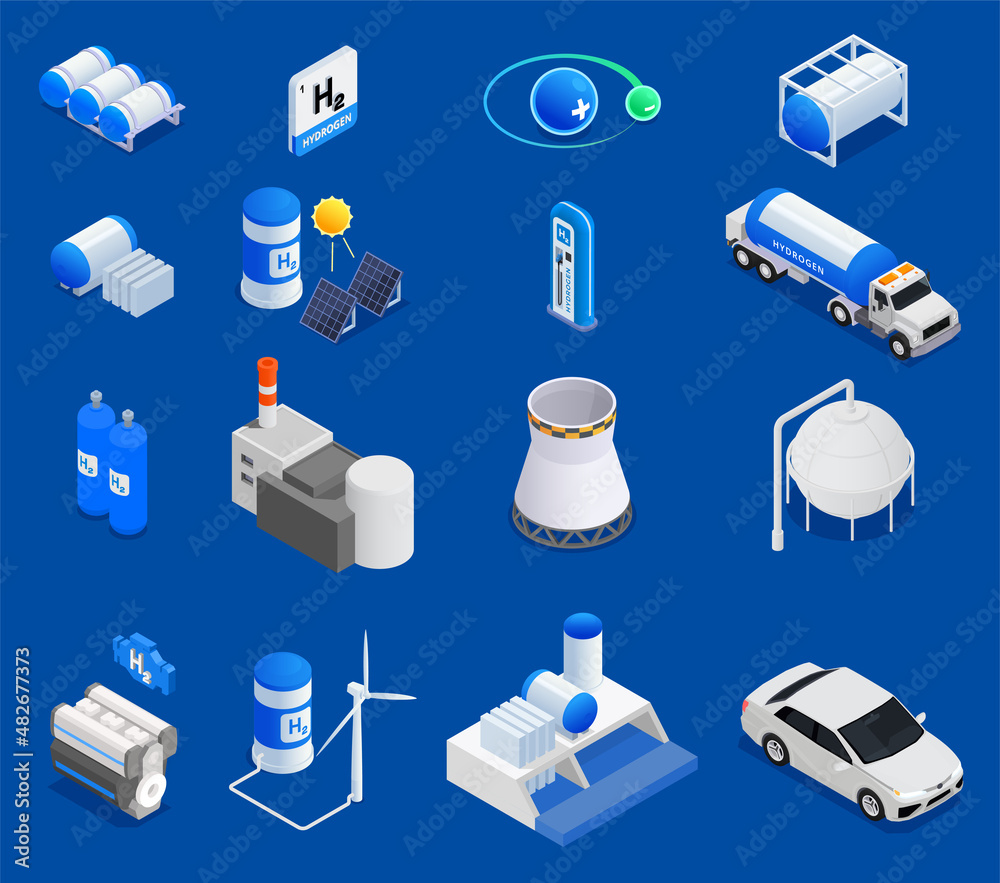 Hydrogen Energy Set Stock Vector | Adobe Stock