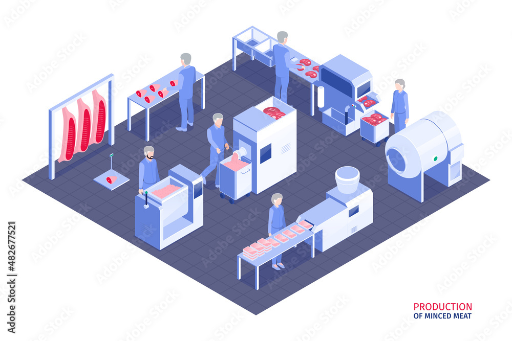 Fototapeta premium Meat Production Illustration