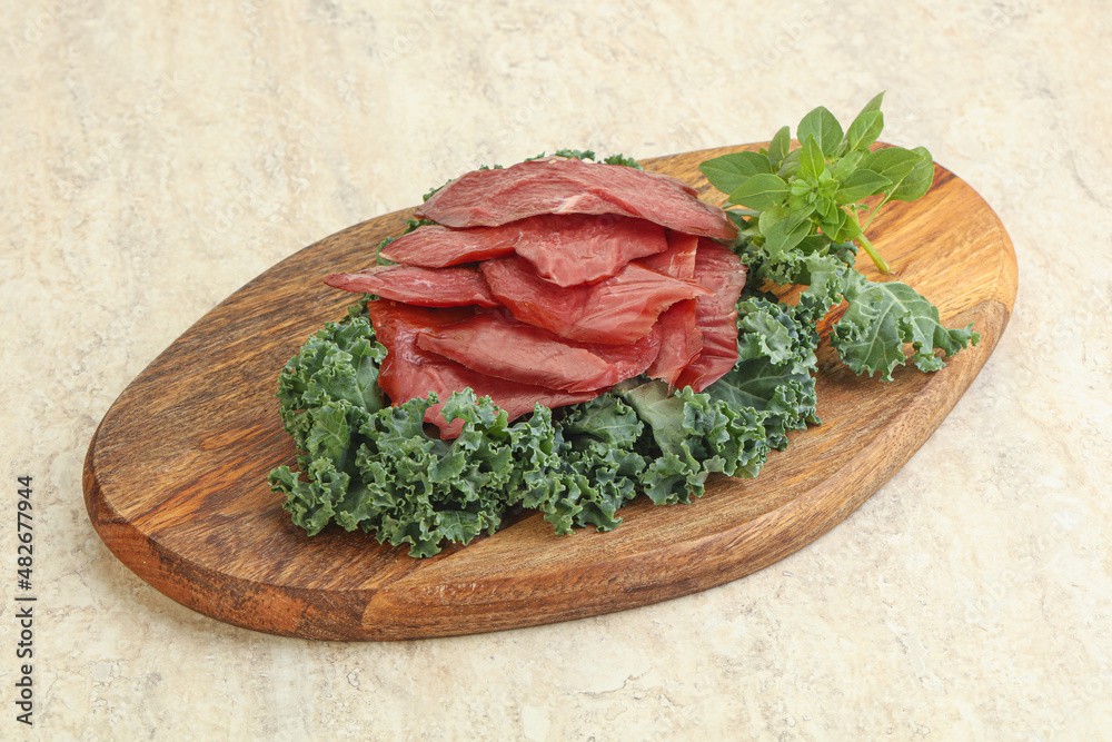 Sliced dried duck breast magret Sliced dried duck breast magret