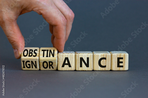 Schilderij op canvas Obstinance or ignorance symbol