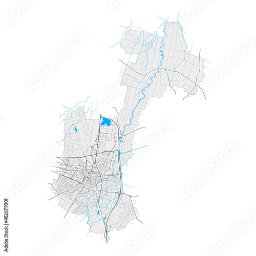 Colmar, France Black and White high resolution vector map