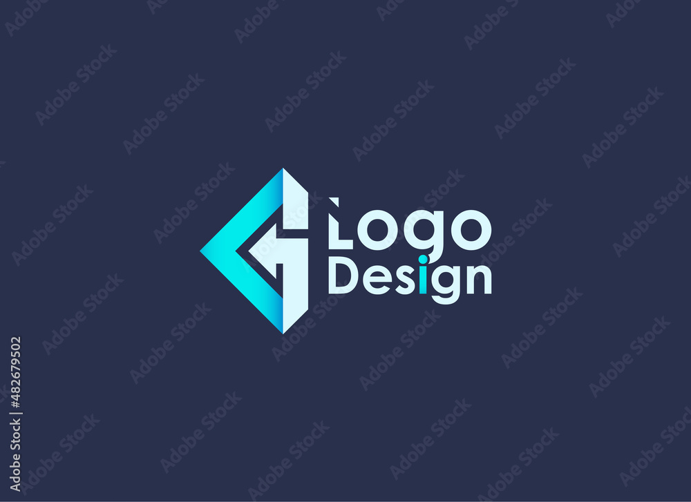 Abstract Initial Letter G Logo. White and Blue Arrow Shape Origami Style isolated on Blue Background. Usable for Business and Branding Logos. Flat Vector Logo Design Template Elements. Abstract Initial Letter G Logo. White and Blue Arrow Shape Origami Style isolated on Blue Background. Usable for Business and Branding Logos. Flat Vector Logo Design Template Elements.