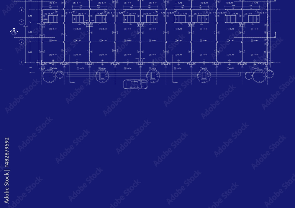 Floor plan designed building on the drawing.