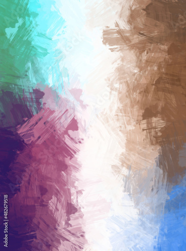 Wallpaper Mural Modern art. Brushed Painted Abstract Background. Brush stroked painting. Strokes of paint. 2D Illustration. Torontodigital.ca