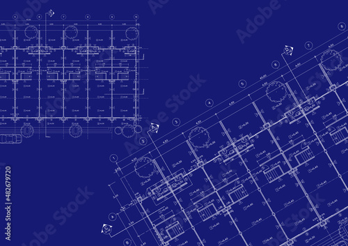 Floor plan designed building on the drawing.