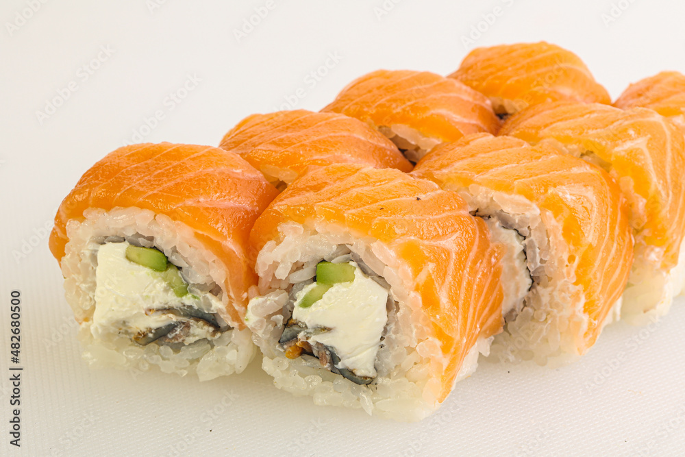 Japanese tradtional roll with salmon Japanese tradtional roll with salmon