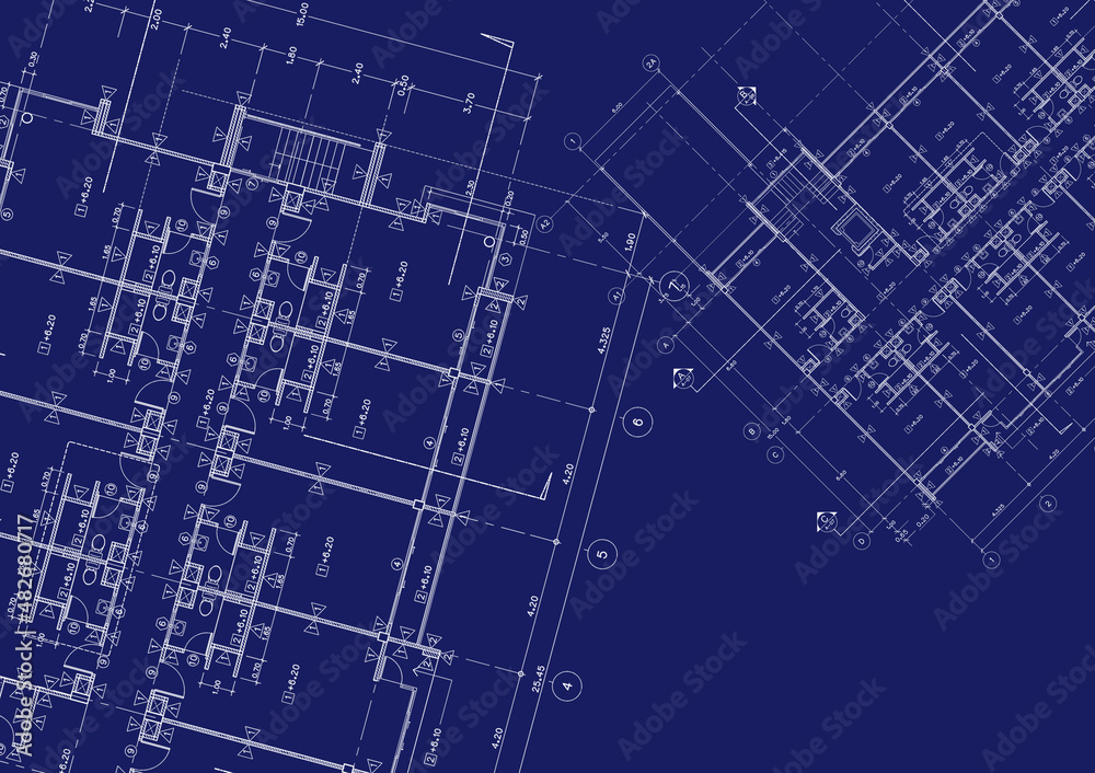 Obraz premium Write a blueprint architecture for building.
