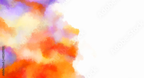 Watercolor painted background. Abstract Illustration wallpaper. Brush stroked painting. 2D Illustration.