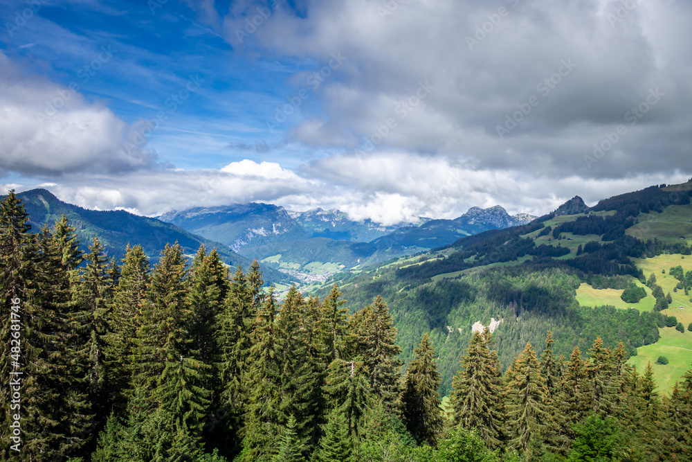 Mountain landscape in The Grand-Bornand, France