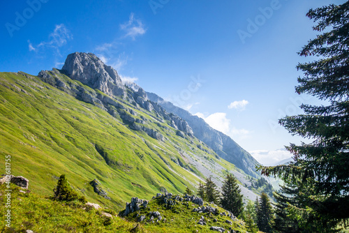 Mountain landscape in The Grand-Bornand  France