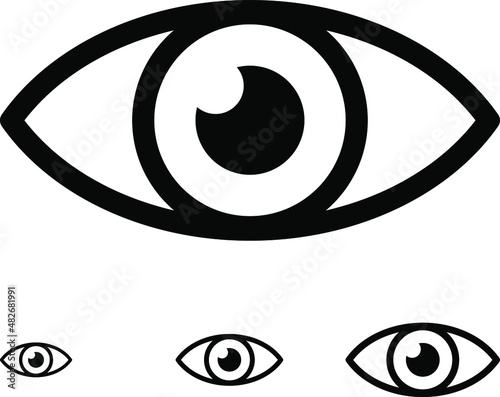 Simple eye icon. Vector illustration isolated on transparent background. Look and Vision icons. Business concept eyesight eye pictogram.