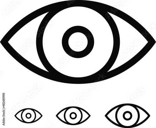 Simple eye icon. Vector illustration isolated on transparent background. Look and Vision icons. Business concept eyesight eye pictogram.