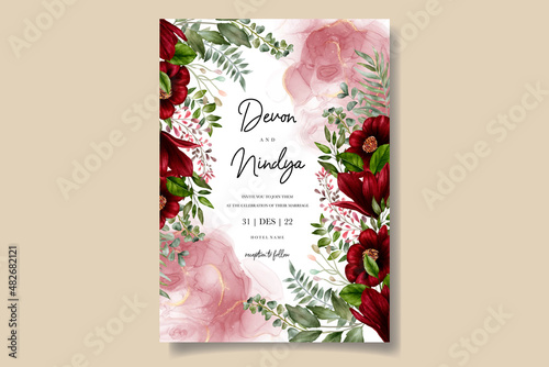 Beautiful floral wedding invitation card design
