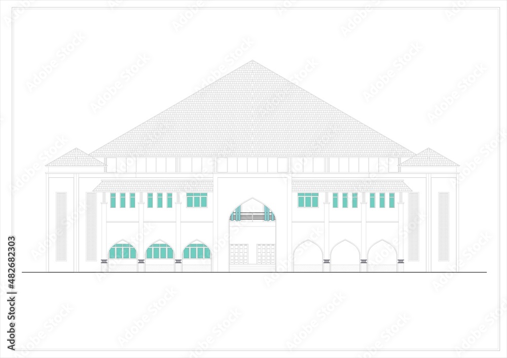 architectural design of the building front view