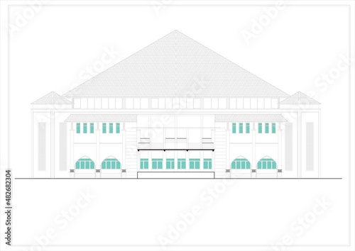 architectural design of the building front view