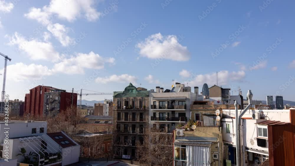 Barcelona skyline view timelapse Barcelona skyline view timelapse